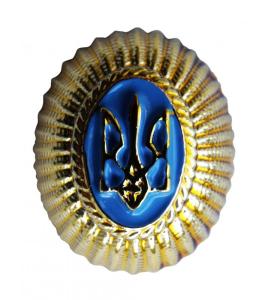 Cap Badge officer of the Armed Forces of Ukraine. Gold