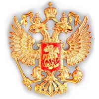 Eagle (emblem) on the crown cap Russian Armed Forces. Plastic