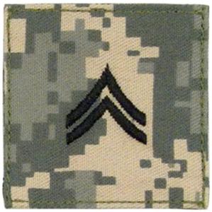 ACU Army Corporal Rank Insignia with Velcro. Hook fastener