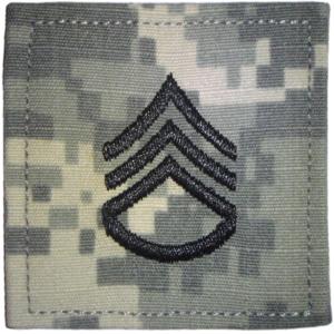 ACU Army Staff Sergeant Rank Insignia with Velcro. Hook fastener