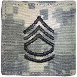 ACU Army Sergeant First Class Rank Insignia with Velcro. Hook fastener