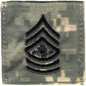 ACU Army Sergeant Major of the Army Rank Insignia with Velcro. Hook fastener