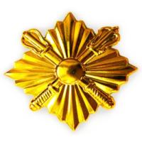 The emblem on the crown cap, the guard of honor of the Armed Forces of Ukraine