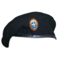 Kazakhstan Army Officer Black Beret with Metal Badge